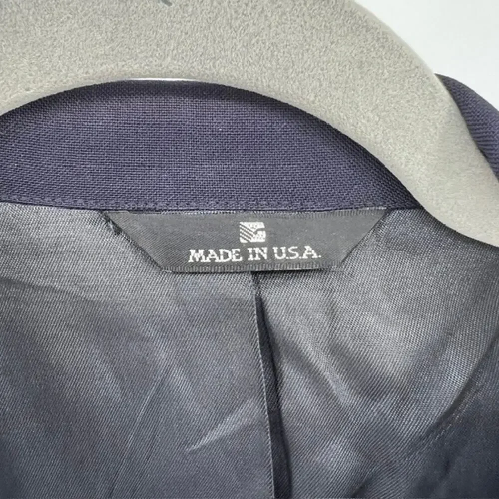 VTG Polo Ralph Lauren University Club Blazer Mens 44R Wool Blue Gold Button USA